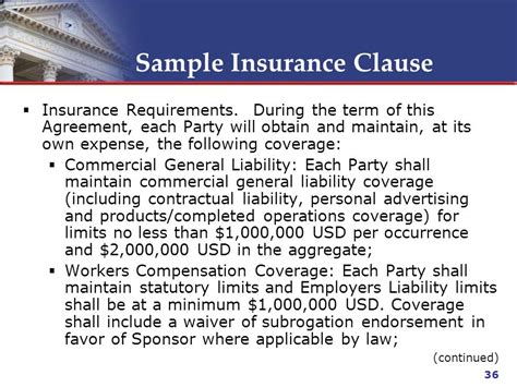 sample insurance clause.